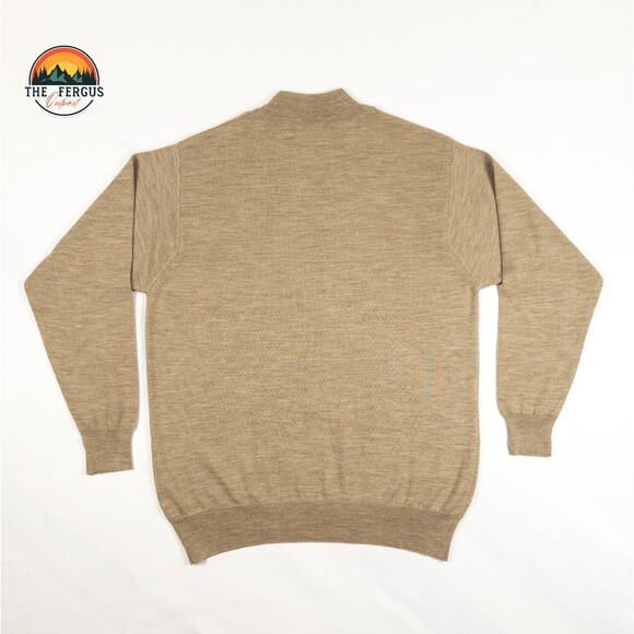 Monte Carlo Magna Wool Mock Neck Beige Classic Casual Career Sweater 40 US - Picture 2 of 11